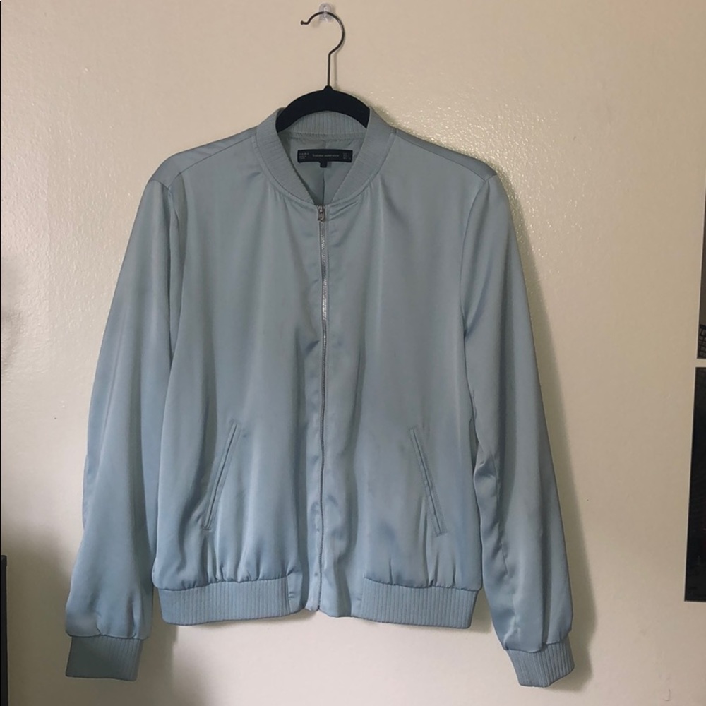Teal blue Zara bomber